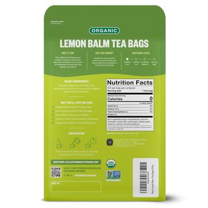 Thé biologique à la mélisse FGO, 100 sachets, sachets de thé aux herbes écologiques, sachet refermable - Product Image 5