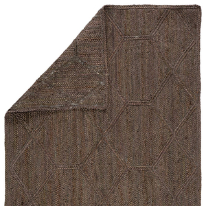 Grand tapis moderne en jute, design géométrique chic en treillis, tissé à la main, gris taupe brun, adapté aux animaux domestiques, antidérapant, sublime toute pièce - Product Image 4