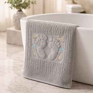 Serviette de bain en coton antidérapante de qualité supérieure 50x70cm, tapis de bain d'hôtel, très absorbante, douce, en tissu éponge, lin de luxe - Product Image 3