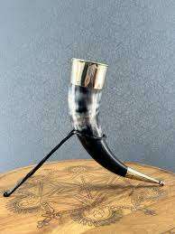 Latest Design Viking <b>Drinking</b> Horn Engraved Carving Horn Authentic Handmade <b>Drinking</b> Horn With Solid Horn <b>Stand</b> Unique Drinkware - Product Image 3