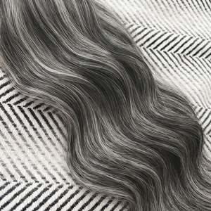 ผมแท้แบบเทปติด 8A Remy Indian ความยาว 30 นิ้ว แบบหยิกฟู Jerry Curl สีซอลท์แอนด์เปปเปอร์ # 1B/สีเทา - Product Image 4