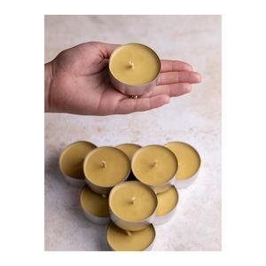 Support de bougie maxi en cire d'abeille naturelle à 100%, fait à la main, jaune ocre, 3 pièces, forme personnalisée, bougie chauffe-plat, écologique et élégant - Product Image 4