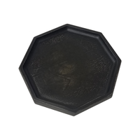 Plateau de service noir vintage antique, vente en gros en bois de manguier artisanal pour décoration de table de mariage, maison, hôtel, autres bougies
