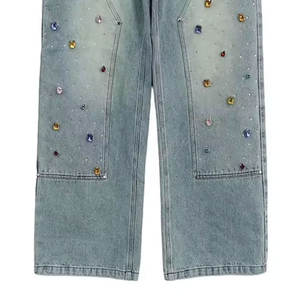 Pantalones góticos de nuevo estilo de alta calidad para hombres con hebillas correas cremallera detalles cadena y cómodo diseño ajustado - Product Image 3