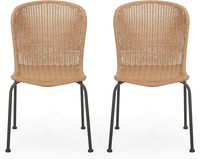 Ensemble de 2 chaises de salle à manger pliantes en rotin pour l'extérieur, avec siège coulissant, inclinable manuellement, structure en métal - Vgreen Art B08 Saber Leg