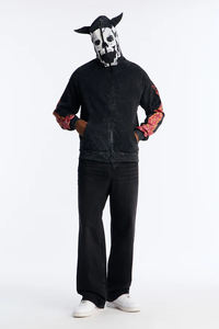 Sweat à capuche à fermeture éclair intégrale à prix avantageux 2026, sweat à capuche personnalisé avec strass, impression sérigraphique, délavé à l'acide, sweat à capuche surdimensionné avec strass - Product Image 2