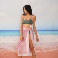 Sarong en pur coton imprimé à motifs floraux pour femmes indiennes, grande couverture de maillot de bain pour bikini, écharpe, style maillot de bain