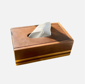 Caja de pañuelos de madera Rectangular de diseño elegante, caja de almacenamiento de servilletas, organizador hecho a mano, servilletero de madera oscura para el hogar y la Oficina - Product Image 2