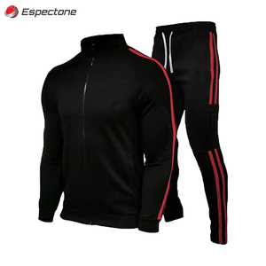 Ropa deportiva informal de rayas sólidas para entrenamiento de los hombres, chándal transpirable cálido para la piel, chándales para correr, logotipo personalizado de Espectone - Product Image 3