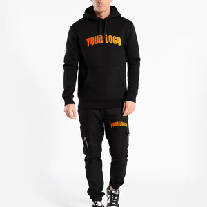 Ensemble 2 pièces personnalisé pour homme : pantalon de survêtement et sweat à capuche 100 % coton épais, décontracté, hiver, écologique et respirant - Product Image 1