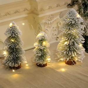 <span class=keywords><strong>D</strong></span>écorations <span class=keywords><strong>de</strong></span> noël intérieur noël <span class=keywords><strong>d</strong></span>écor à la maison fête maison Table artisanat fournitures Mini arbres <span class=keywords><strong>de</strong></span> noël artificiels avec base en bois - Product Image 5