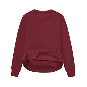 เสื้อฮู้ดสวมหัวโอเวอร์ไซส์วินเทจของผู้หญิงเสื้อกันหนาวแขนยาวผ้าฟลีซผ้าโพลีเอสเตอร์สำหรับฤดูหนาว - Product Image 2