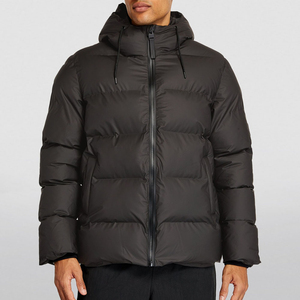 Venta al por mayor personalizado negro abajo chaqueta acolchada cortavientos chaqueta acolchada cálida invierno al aire libre abrigo burbuja Parka chaquetas de los hombres - Product Image 1