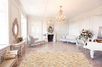 Tapis en patchwork de cuir de vache véritable, imprimé pierre jaune, tapis en cuir à poils, fait main, sur mesure, OEM