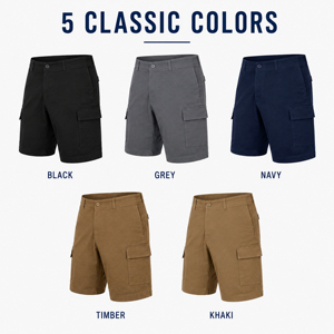 Pantalones Cortos Cargo de Lona para Hombre, Premium, Elásticos, Ecológicos, Transpirables, Casuales, de Cintura Media, para Actividades al Aire Libre - Product Image 2