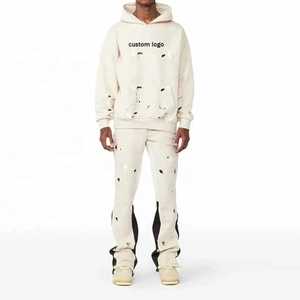 <b>Men's</b> Flare <b>Tracksuit</b> with Printed Logo French Terry Flare Slim Fit Heavyweight Sweat Pants Breathable XXL & <b>XL</b> Sizes Available - Product Image 6