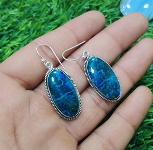 925ต่างหูอัญมณี Lapis เงินสเตอร์ลิงทำมือต่างหูเงินสไตล์ Boho สำหรับผู้หญิงของขวัญแต่งงานสำหรับภรรยา - Product Image 3