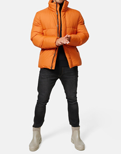 Veste matelassée pour homme, col montant, fermeture éclair, surdimensionnée, grande taille, hiver, épaisse, chaude, logo personnalisé, vêtements à bulles - Product Image 3