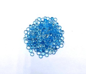 Topacio azul suizo de 4mm, piedra de corte redondo, Topacio Azul Natural, cuentas de piedras preciosas sueltas facetadas para la fabricación de joyas por mayorista indio - Product Image 6