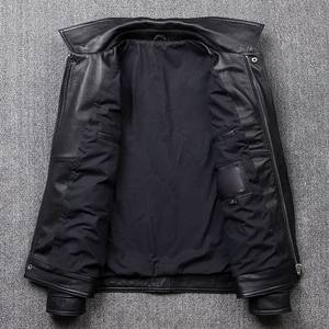 Custom Men's <b>Vintage</b> Winter Biker <b>Jacket</b> Short Lapel PU Leather with Cow Skin Accents <b>jacket</b> for men - Product Image 5
