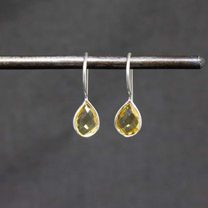 Citrine Gemstone Solide Sterling Silver Dangle Boucle D'oreille Mode Novembre Birthstone Designs Cadeaux Impressionnants Pour Les Femmes Et Les Filles - Product Image 2