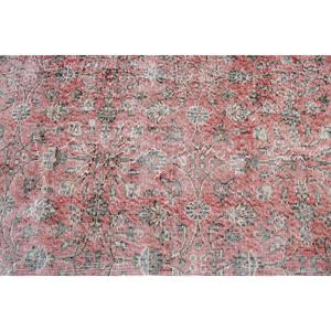 Turkish Rug, Accent 3x6.2 ft Vintage Rug, <b>Red</b> Gray Moroccan <b>Wool</b> Rug - Product Image 5