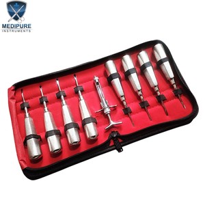 Ensemble d'élévateurs radiculaires dentaires utilisés pour les extractions dentaires et la chirurgie buccale, conçus pour les racines difficiles, instruments dentaires - Product Image 6