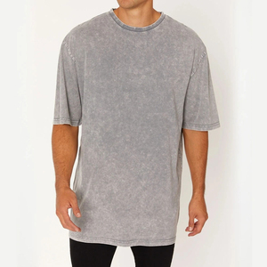 Camiseta de gran tamaño para hombre, 270g de algodón, camiseta de lavado ácido desgastado Vintage para hombre, camiseta personalizada con serigrafía para hombre - Product Image 3