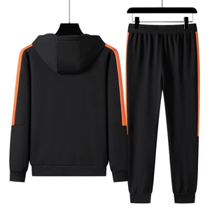 Chándal atlético para hombre, conjunto de chándal deportivo cálido con cremallera completa para correr, conjunto de chándal deportivo de entrenamiento de gimnasio, 100% algodón transpirable - Product Image 2