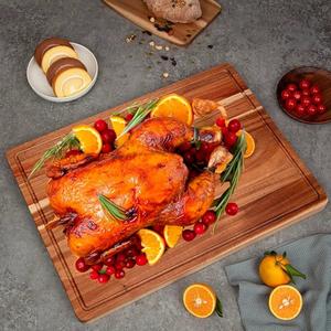 Tabla de servir de cocina multifuncional Rectangular y bandeja Real Acacia Durable Tabla de cortar y bloque respetuoso con el medio ambiente con logotipo - Product Image 4