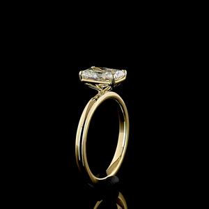 Bague de fiançailles solitaire en or jaune 14 carats, 1,40 ct, taille radiant, bijoux de mariée de luxe faits à la main - Product Image 4