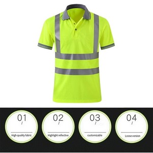 เสื้อโปโลผ้าฝ้ายโพลีเอสเตอร์คุณภาพสูงมีกระเป๋าที่สามารถปรับแต่งได้สวมใส่สบายเครื่องแบบ Hi VIS กันน้ำสะท้อนแสงได้ - Product Image 3