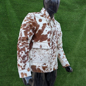 New Cowhide <b>Leather</b> Men's Hair-On Cowhide <b>Leather</b> <b>Jacket</b> Western Trucker Pony Skin Style <b>Real</b> Coat crocodile skin <b>jacket</b> for men - Product Image 4