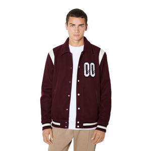 Chaqueta Varsity de Mezclilla para Hombre, Cómoda, Estilo Vintage, Ecológica, Resistente al Viento, Color Personalizado, Mangas de Cuero, Letra Personalizada en la Parte Delantera - Product Image 3