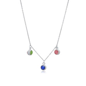 Collier Charme Balle Shaker Multicolore en Argent 925 pour Femme, Bijoux Turcs Faits Main en Gros - Product Image 5
