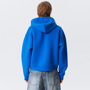 Sweat à capuche personnalisé 100% coton biologique polaire, sweat-shirt d'hiver, épaules tombantes, coupe ample, streetwear, pull avec poche et fermeture éclair - Product Image 3