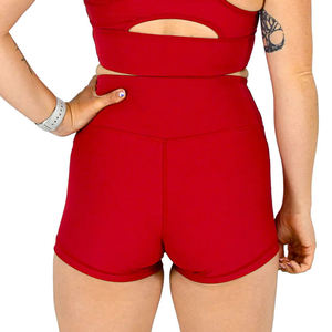 Haute qualité Sublimation été taille haute sport femmes Shorts femmes Sexy GYM Yoga course court vêtements pour femmes - Product Image 2