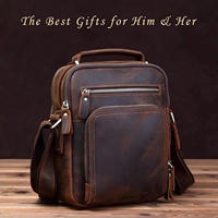 Sac bandoulière unisexe vintage en cuir véritable personnalisé pour femme LCS-0076