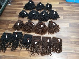 100% Natural bebé rizado crudo sin procesar virgen indio extensiones de cabello humano Remy paquetes de cabello barato vendedor a granel precio al por mayor - Product Image 2