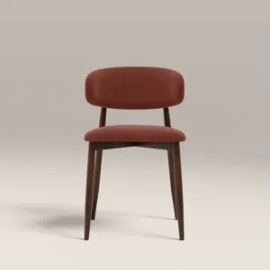 RUST RED & WALNUT WALNUT & BLUSH HALSTON DINING <b>CHAIR</b> - Product Image 3