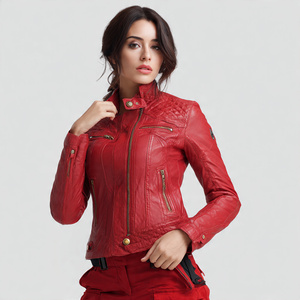 Chaqueta de moto de cuero de imitación para mujer, abrigo de cuero de imitación para mujer, ropa de moda para mujer, chaquetas de cuero de motorista cálidas para invierno - Product Image 1