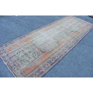 Alfombra de 4.1x11.1 pies, Alfombra Turca Vintage, Alfombra de Lana Azul - Product Image 2