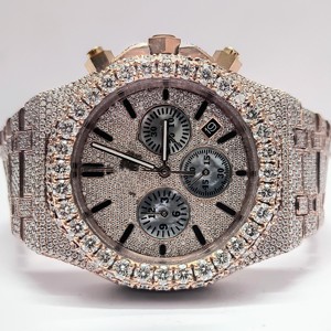 2025 personnalisé hommes montre mécanique Style d'affaires 14K montres à Quartz automatique Hip Hop laboratoire cultivé en acier inoxydable nouvelle montre - Product Image 6