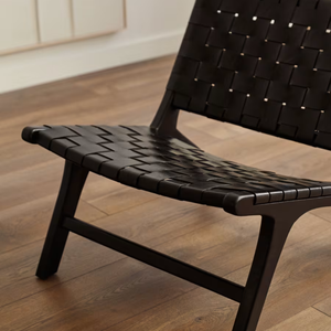 Sillón moderno con acabado de color natural y cuero genuino para sala de estar, hogar, hotel y apartamento, muebles - Product Image 4