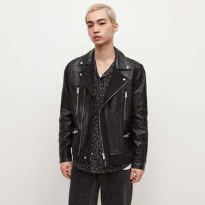 Veste en cuir d'agneau pour homme de haute qualité, col montant fin, impression de logo personnalisée, plusieurs couleurs, vente en gros, pas cher - Product Image 1