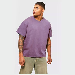 Haute qualité 100% coton T-Shirt Unique différentes couleurs garçons vêtements de rue grande taille lourd décontracté coupe ample en gros - Product Image 1