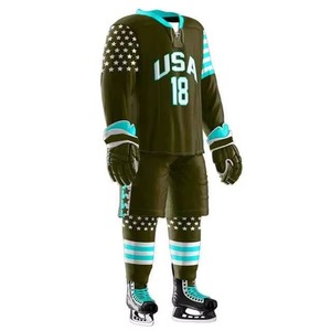 Conjuntos de uniformes de hockey sobre hielo Unisex de gran tamaño, camisetas personalizables de camuflaje, función de secado rápido para equipos masculinos, ligas OEM al por mayor - Product Image 6