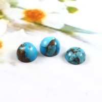 Lote al por mayor de gemas sueltas calibradas de turquesa azul natural AAA++ de 6x6 mm, corte excelente, para fabricación de joyas