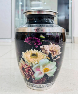 <span class=keywords><strong>Elissa</strong></span> fiori Vintage in alluminio cenere urna cremazione urna per ceneri umane adulti maschi e femmine urne Decorative per gli esseri umani cenere - Product Image 1