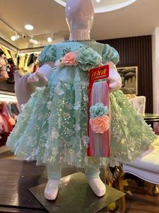 2024 ใหม่ขายส่งผ้าฝ้ายพิมพ์เด็กไหล่เปลือยสาวชุดมีสไตล์สําหรับเด็กผู้หญิงชุด - Product Image 2